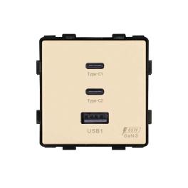 Modul Priza Fast Charge 65W - USB-A + 2 x USB-C LUXION - auriu