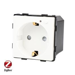 Modul Priza Inteligenta cu Protocol Zigbee si Monitorizare Consum, Fara Rama Din Sticla LUXION - alb