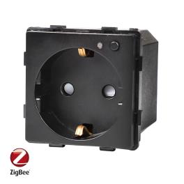 Modul Priza Inteligenta cu Protocol Zigbee si Monitorizare Consum, Fara Rama Din Sticla LUXION - negru