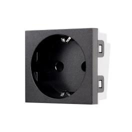 Modul Priza Schuko 2M Luxion, Standard Italian - negru