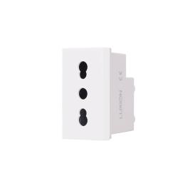 Modul Priza Simpla Ingusta LUXION, Standard Italian - alb