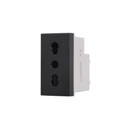 Modul Priza Simpla Ingusta LUXION, Standard Italian - negru