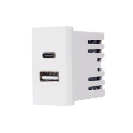 Modul Priza USB A+C 1M LUXION, Standard Italian - alb