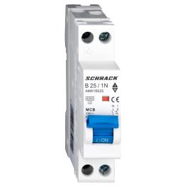 Întreruptor automat modular AMPARO, 6kA, B 25A, 1P+N, 1UH