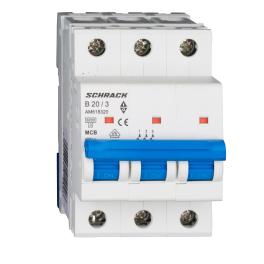Întreruptor automat modular (MCB) AMPARO 6kA, B 20A, 3-poli