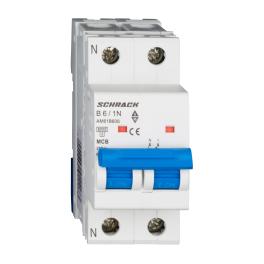 Întreruptor automat modular (MCB) AMPARO 6kA, B 6A, 1P+N