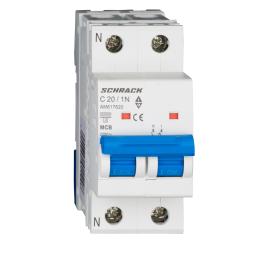 Întreruptor automat modular (MCB) AMPARO 6kA, C 20A, 1P+N