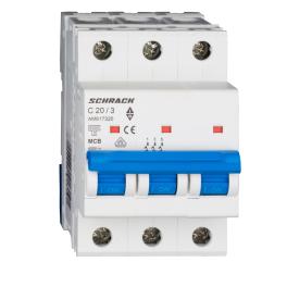 Întreruptor automat modular (MCB) AMPARO 6kA, C 20A, 3-poli