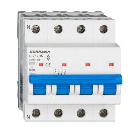 Întreruptor automat modular (MCB) AMPARO 6kA, C 25A, 3P+N