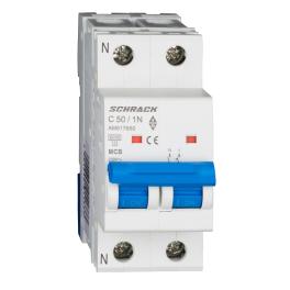 Întreruptor automat modular (MCB) AMPARO 6kA, C 50A, 1P+N