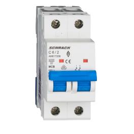 Întreruptor automat modular (MCB) AMPARO 6kA, C 6A, 2-poli