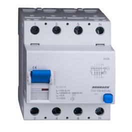 Întreruptor diferential 125A, 4-poli, 100mA, tip AC