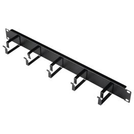 Organizator 19", 1U, 5 inele, negru RAL 9005