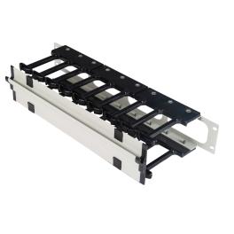 Organizator 19" cu canal de cablu, 2U, capac cu clips
