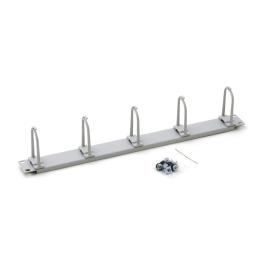 Organizator cabluri 19", 1U, 5 inele de plastic mari 40x83mm
