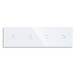 Panou 4 Intrerupatoare Simple cu Touch din Sticla LUXION - alb