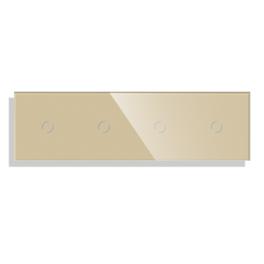 Panou 4 Intrerupatoare Simple cu Touch din Sticla LUXION - auriu