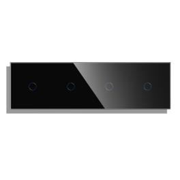 Panou 4 Intrerupatoare Simple cu Touch din Sticla LUXION - negru