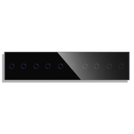Panou 5 Intrerupatoare Duble cu Touch din Sticla LUXION - negru