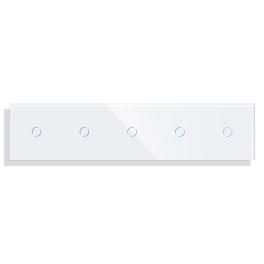 Panou 5 Intrerupatoare Simple cu Touch din Sticla LUXION - alb