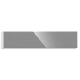 Panou 5 Intrerupatoare Simple cu Touch din Sticla LUXION - gri