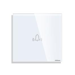 Panou Buton Sonerie cu Touch Mini din Sticla LUXION - alb