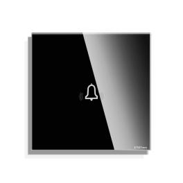 Panou Buton Sonerie cu Touch Mini din Sticla LUXION - negru