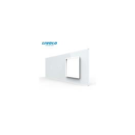 Panou intrerupator 2 x simplu + rama simpla pentru doza 6M