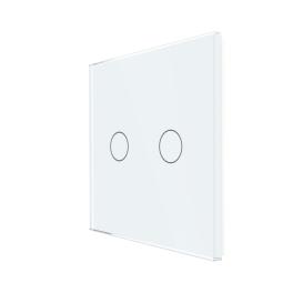 Panou Intrerupator Dublu cu Touch Din Sticla LUXION - alb