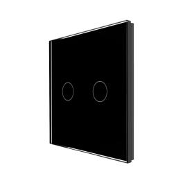 Panou Intrerupator Dublu cu Touch Din Sticla LUXION - negru