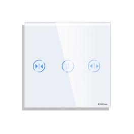 Panou Intrerupator Jaluzele cu Touch Mini din Sticla LUXION - alb