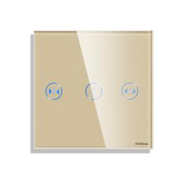Panou Intrerupator Jaluzele cu Touch Mini din Sticla LUXION - auriu