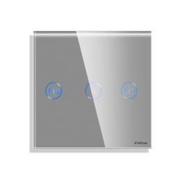 Panou Intrerupator Jaluzele cu Touch Mini din Sticla LUXION - gri