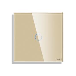 Panou Intrerupator Simplu cu Touch Mini din Sticla LUXION - auriu