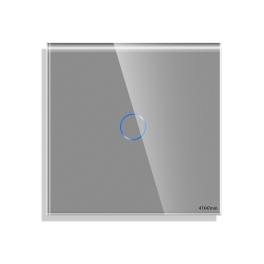 Panou Intrerupator Simplu cu Touch Mini din Sticla LUXION - gri
