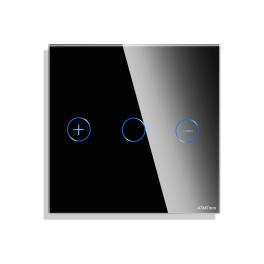 Panou Intrerupator Variator cu Touch Mini din Sticla LUXION - negru