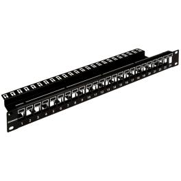 Patchpanel 19" 24 porturi(SFA)(SFB) goale,1UH,negru,scurt