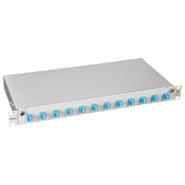 Patchpanel FO 19", 1UV, culisant, pentru 12 fibre, LC, SM