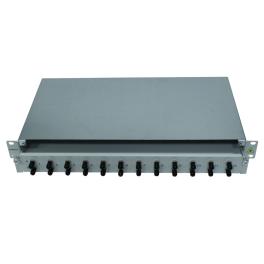 Patchpanel FO 19", 1UV, culisant, pentru 12 fibre, ST, MM