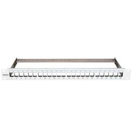 Patchpanel pt. 24 module TOOLLESS LINE, 1UH, 19", RAL7035