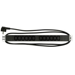 PDU 19", 12xIEC C13, profil ALU 1U, cablu conexiune 2m,negru