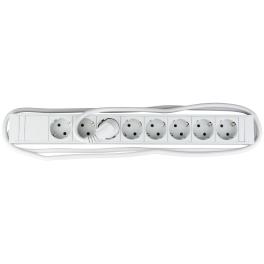 PDU 19", 8xSchuko, profil PVC 1,25U, cablu conex.2m, RAL7035