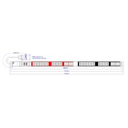 PDU Vertical 20xC13,3xC19,3m fisa CEE, AL,32A230V,intr.Prot.