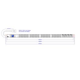 PDU Vertical 24xC13, 4xC19, 2m fisa C20,AL,16A 230V,clipsuri