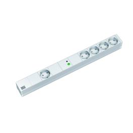 PDU19'' 1+4xSchuko, 2 m fisa Schuko, AL,prot., Master/slave