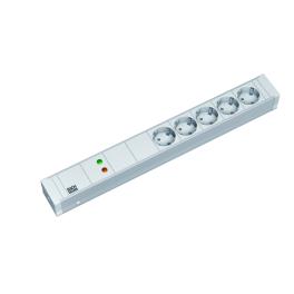 PDU19'' 5xSchuko Alb, 2 m fisa Schuko, AL,prot., filtru