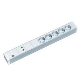 PDU19'' 5xSchuko Alb, 2 m fisa Schuko, PVC,prot., filtru