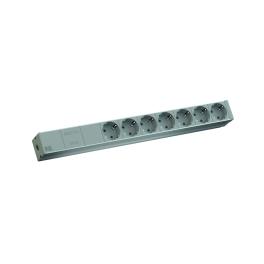 PDU19'' 7xSchuko, 2 m fisa Schuko, AL, Filtru
