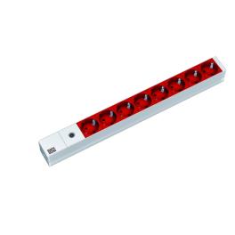 PDU19'' 8xSchuko, 2 m fisa C14, AL, protectie cu fuzibil 10A