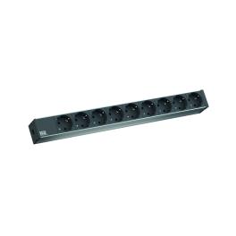 PDU19'' 9xSchuko, 2 m fisa Schuko si AL Negru